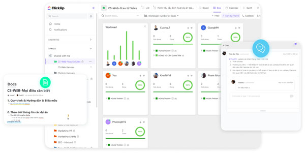 Giao diện phần mềm ClickUp